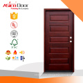 Contemporary Prefinished 5-Panel Flush Hollow Core Mahogany Wood Reversible Single Prehung Interior Door